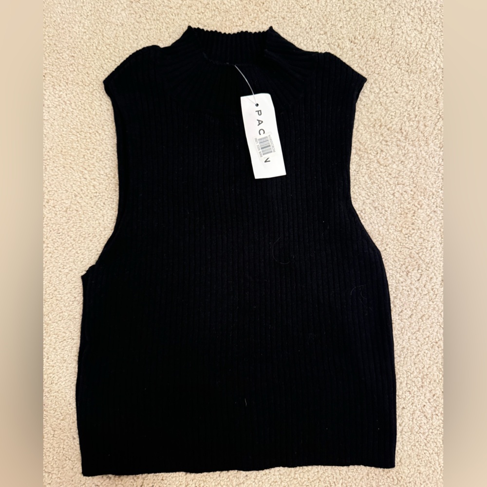 Black Sleeveless Knit Top Pacsun NWT